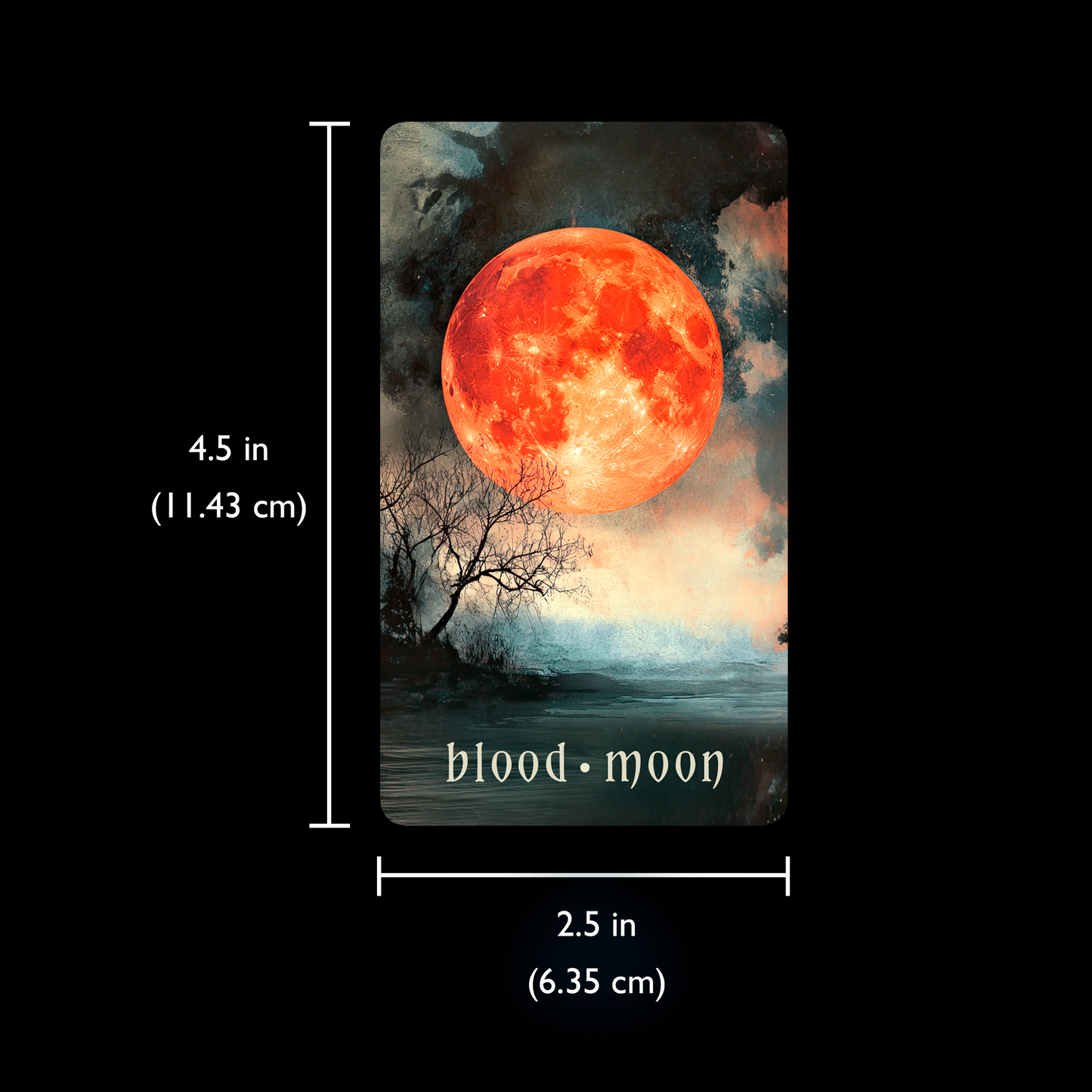 The size of a card from the Otherworld Oracle deck designed by Night Willow Oracle for unique oracle deck lovers